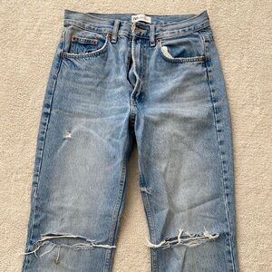 Zara TRF Ripped Straight Jeans - size 6